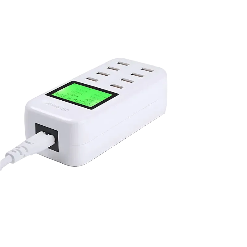 8-Port Smart USB Charger Hub with LCD Display