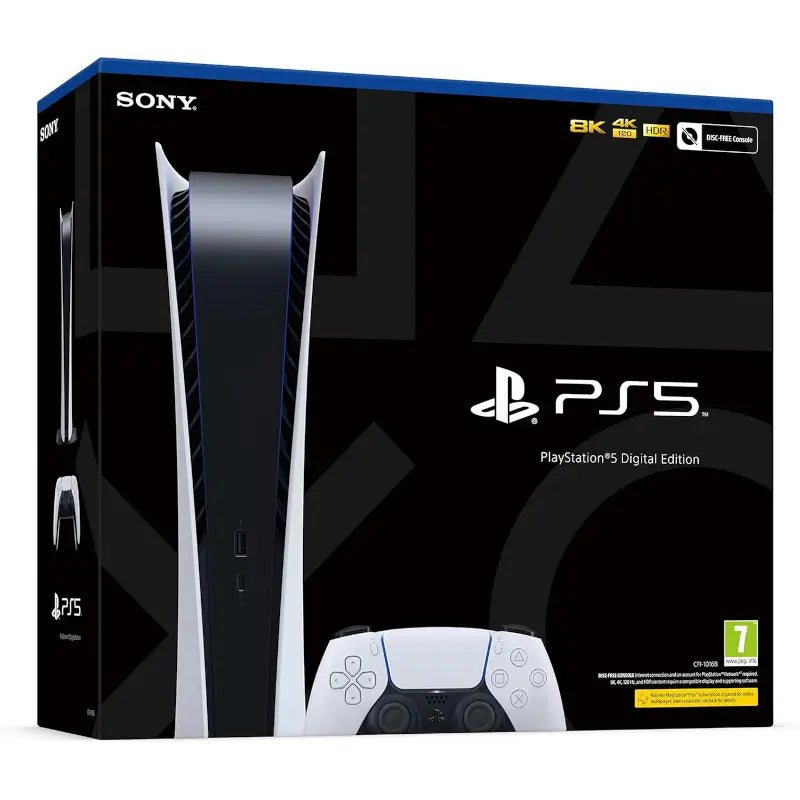 New Sony PS5 Digital Edition Console – 1TB – With Controller – 1-Year Egypt Warranty – Tharaa Store
