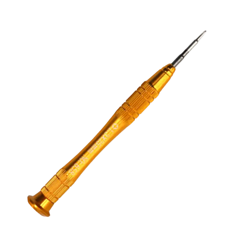 Precision screwdriver with a narrow metal shaft and ridged handle for electronics repair - THARAA STORE