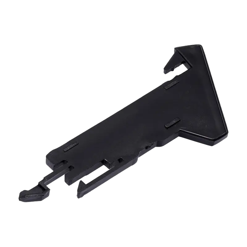 Black plastic eject and power button clip for PlayStation 4 CUH-1200, shown from three angles - THARAA STORE