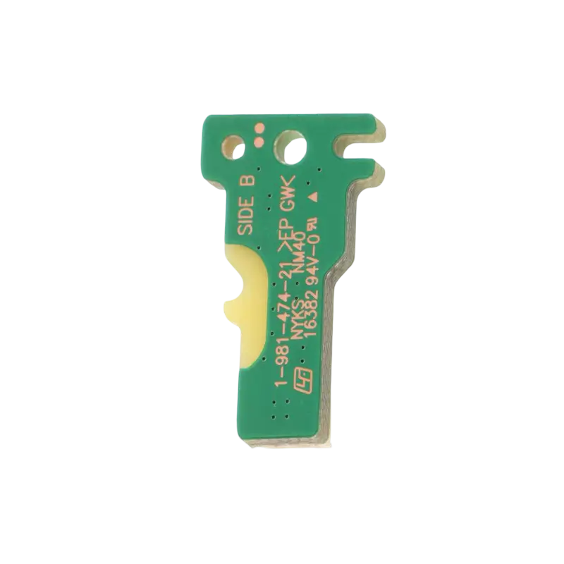 Green PS4 Pro power/eject button circuit board with an attached ribbon flex cable connector, showing both sides and the VSW-001 marking - THARAA STORE