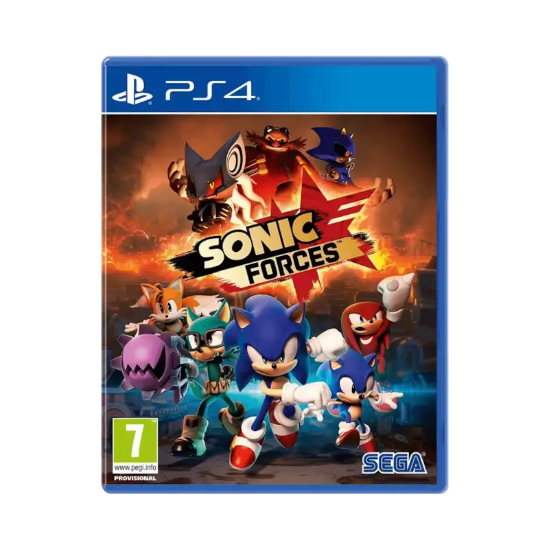 Used Sonic Forces PS4 physical game featuring Sonic battling Dr Eggman and Infinite - THARAA STORE