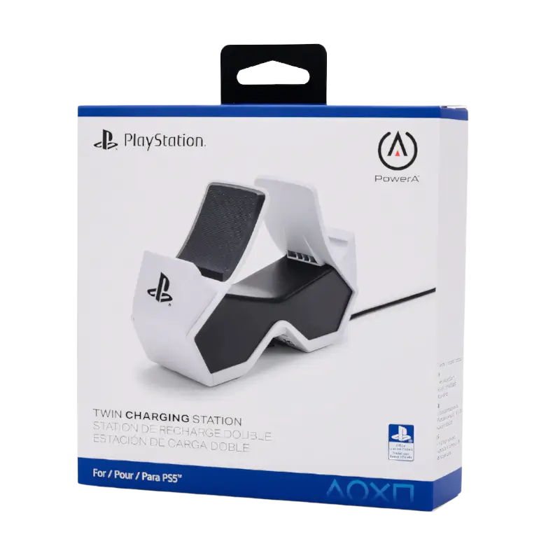 PowerA محطة شحن مزدوجة لوحدات التحكم اللاسلكية DualSense – مرخصة رسمياً لجهاز PlayStation 5