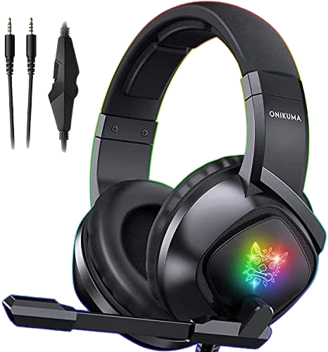 أونيكوما سماعة العاب K19 السلكية بإضاءة أر جي بي