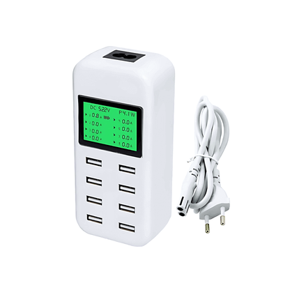 شاحن ديجيتال 8 مخرج - 8 Port Smart USB Charger Hub with LCD