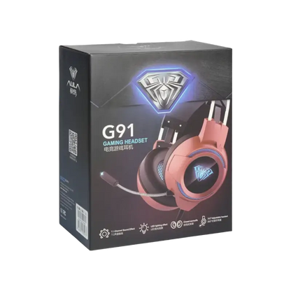 AULA G91 RGB stereo gaming headset with noise-reducing microphone for PS5 PS4 PC Xbox - THARAA STORE
