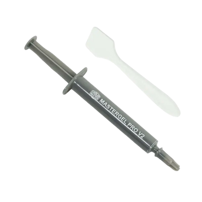 Cooler Master MasterGel Pro V2 gray thermal paste syringe with application scraper and retail packaging, rated at 9 W/m·K - THARAA STORE