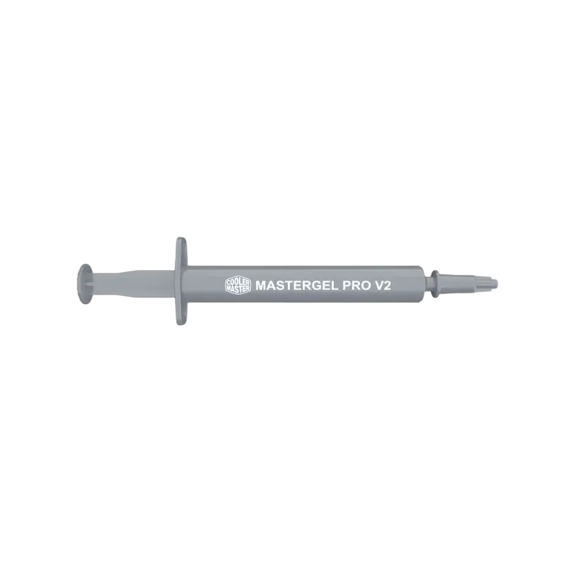 Cooler Master MasterGel Pro V2 gray thermal paste syringe with application scraper and retail packaging, rated at 9 W/m·K - THARAA STORE