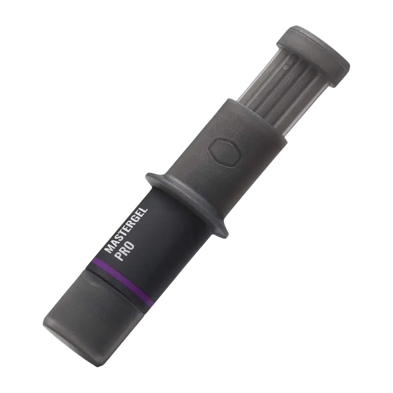 Cooler Master New MasterGel Pro grey thermal paste in a flat-nozzle syringe, with retail packaging and grease-cleaner sachet, model MGY-ZOSG-N15M-R2 - THARAA STORE