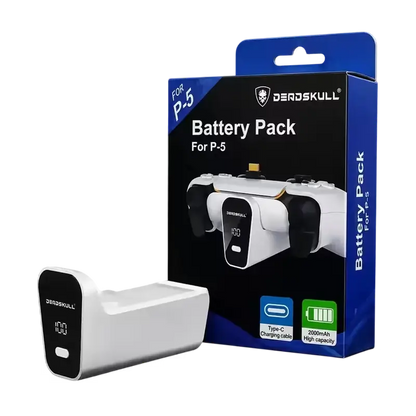 Deadskull 2000mAh Rechargeable Battery Pack for PS5 DualSense Controller with LED Battery Percentage Display - THARAA STORE