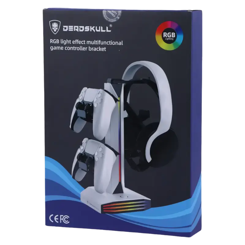 DEADSKULL DS-MZ8006 RGB game controller and headphone holder with four arms and two USB charging ports - THARAA STORE
