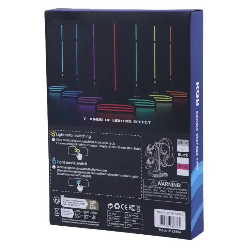 DEADSKULL DS-MZ8006 RGB game controller and headphone holder with four arms and two USB charging ports - THARAA STORE