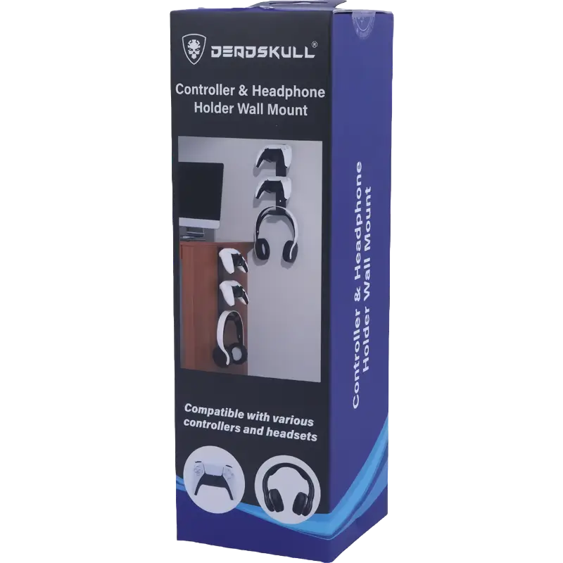 DEADSKULL DS-MZ8023 black skull design wall mount holder for gaming controllers and headphones - THARAA STORE