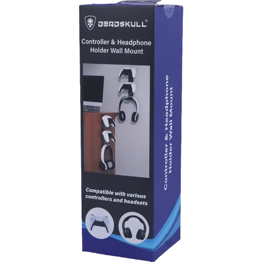 DEADSKULL DS-MZ8023 black skull design wall mount holder for gaming controllers and headphones - THARAA STORE
