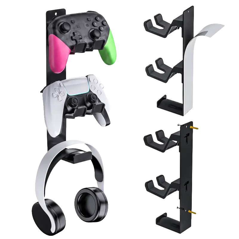DEADSKULL DS-MZ8023 black skull design wall mount holder for gaming controllers and headphones - THARAA STORE