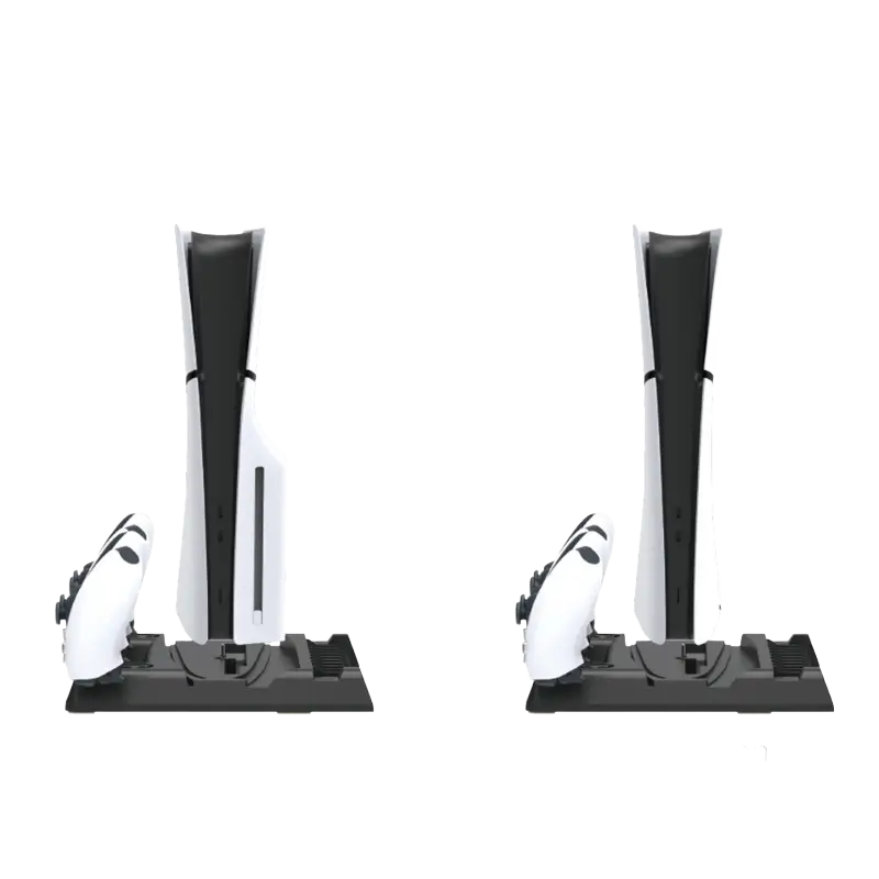 DOBE TP5-0593S multifunctional cooling and charging stand for PS5 and PS5 Slim with dual cooling fans dual controller charger and game disc storage - THARAA STORE