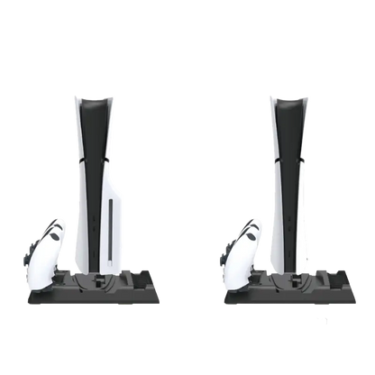DOBE TP5-0593S multifunctional cooling and charging stand for PS5 and PS5 Slim with dual cooling fans dual controller charger and game disc storage - THARAA STORE