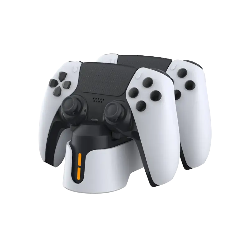 DOBE TP5-1501X dual charging station for PS5 DualSense and DualSense Edge controllers with LED charging indicators black and white - THARAA STORE