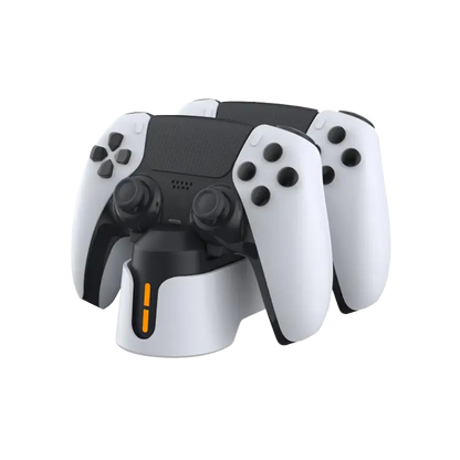 DOBE TP5-1501X dual charging station for PS5 DualSense and DualSense Edge controllers with LED charging indicators black and white - THARAA STORE