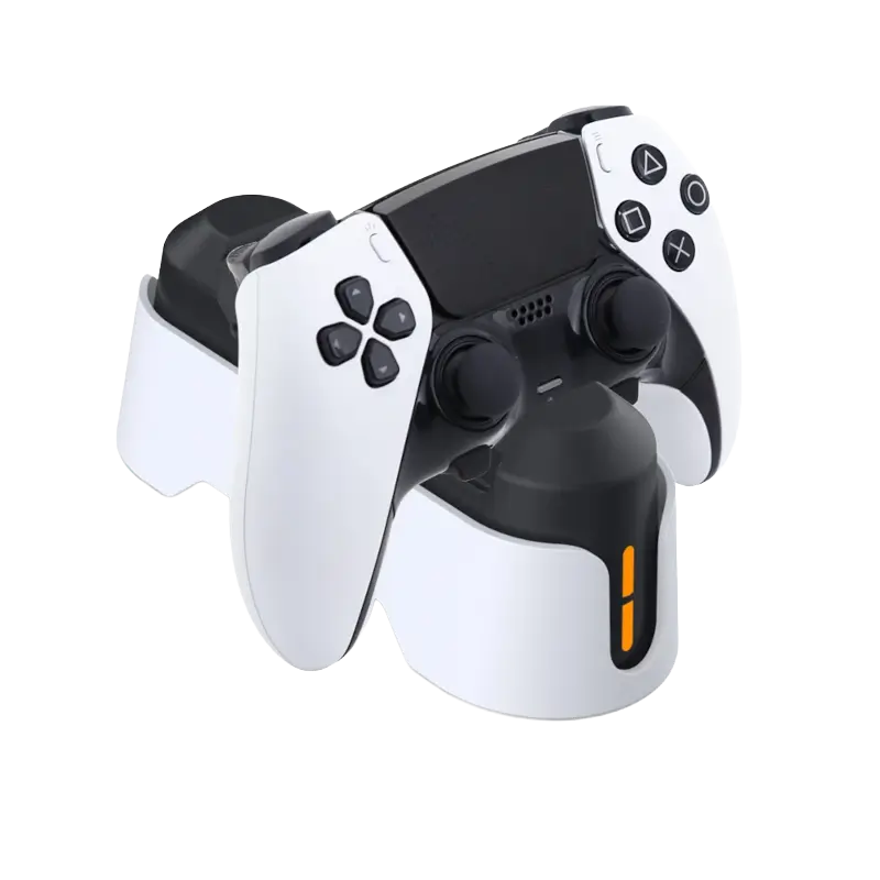 DOBE TP5-1501X dual charging station for PS5 DualSense and DualSense Edge controllers with LED charging indicators black and white - THARAA STORE