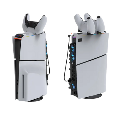 DOBE TP5-35130 3-in-1 PS5 Slim stand with cooling fan and dual controller charging