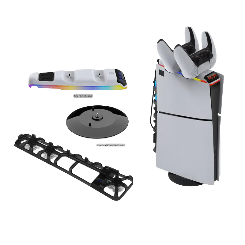 DOBE TP5-35130 3-in-1 PS5 Slim stand with cooling fan and dual controller charging
