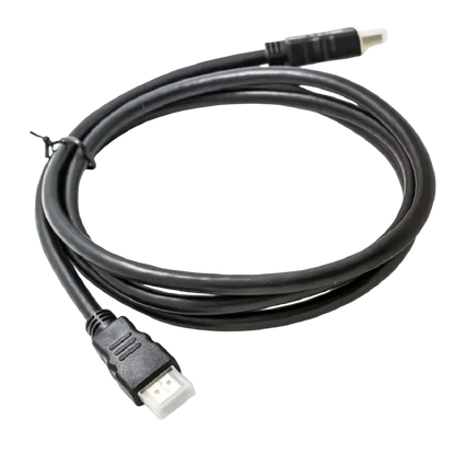 Black 1.5-metre HDMI cable with standard HDMI connectors, shown coiled in two product views - THARAA STORE