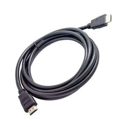 Black 1.5-metre HDMI cable with standard HDMI connectors, shown coiled in two product views - THARAA STORE