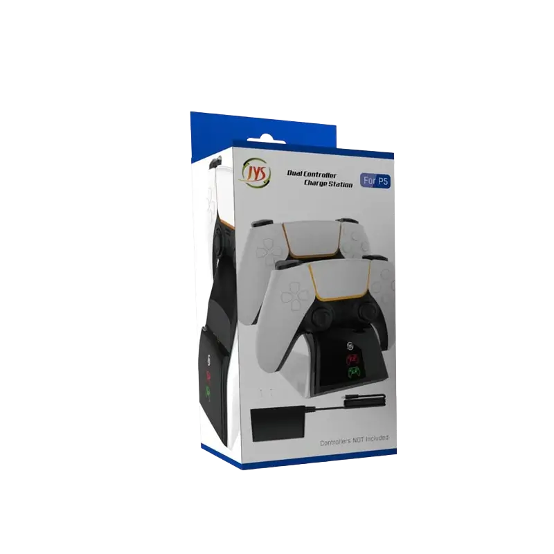 JYS Dual Charging Station for PS5 DualSense Controllers with DC Adapter and LED Indicators - THARAA STORE