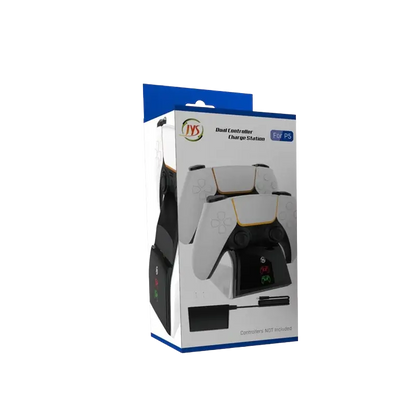 JYS Dual Charging Station for PS5 DualSense Controllers with DC Adapter and LED Indicators - THARAA STORE
