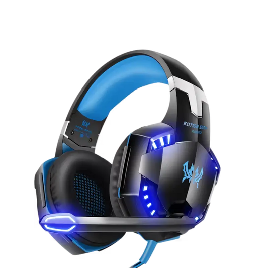 KOTION EACH GS600 blue wired gaming headset with 50mm stereo drivers and LED lighting - THARAA STORE