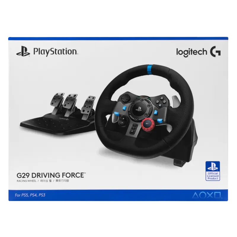 Logitech G29 Driving Force Racing Wheel with 3 Pedals for PS5 PS4 PS3 and PC Black - THARAA STORE