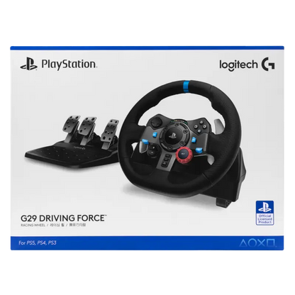 Logitech G29 Driving Force Racing Wheel with 3 Pedals for PS5 PS4 PS3 and PC Black - THARAA STORE