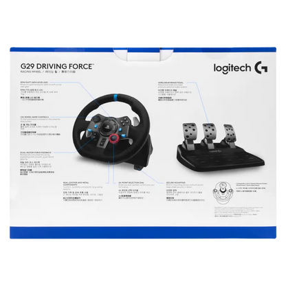 Logitech G29 Driving Force Racing Wheel with 3 Pedals for PS5 PS4 PS3 and PC Black - THARAA STORE