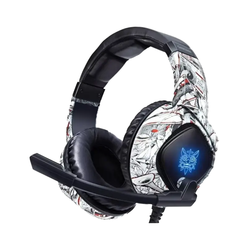 ONIKUMA K19 Camou White RGB wired gaming headset with 50mm stereo drivers - THARAA STORE