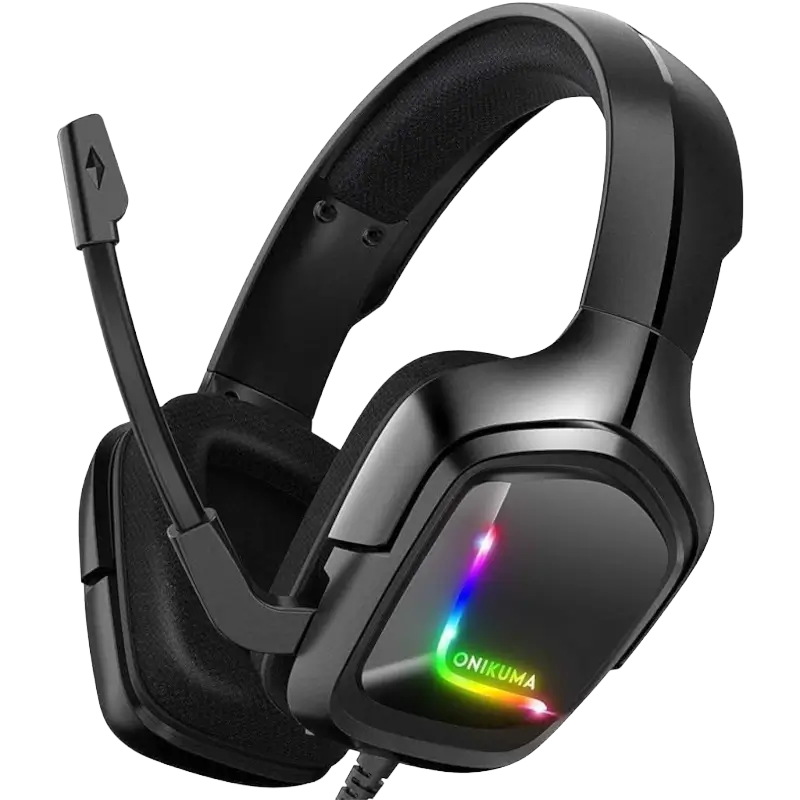 ONIKUMA K20 RGB wired gaming headset with noise-isolating microphone and 50mm stereo drivers - THARAA STORE