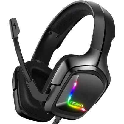 ONIKUMA K20 RGB wired gaming headset with noise-isolating microphone and 50mm stereo drivers - THARAA STORE