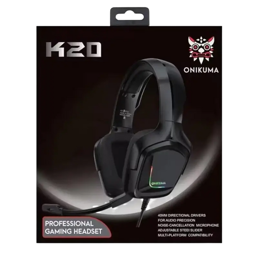 ONIKUMA K20 RGB wired gaming headset with noise-isolating microphone and 50mm stereo drivers - THARAA STORE
