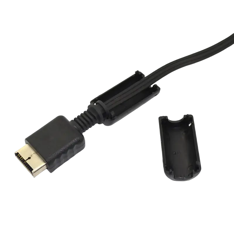 Black 1.8m PS2 and PS3 composite AV cable with yellow, white and red RCA connectors - THARAA STORE