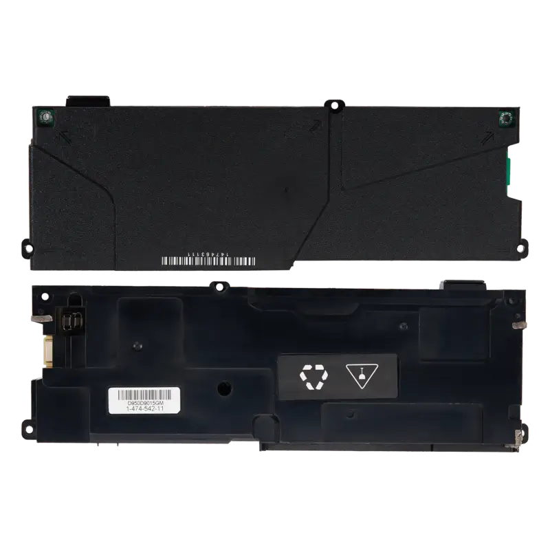 PlayStation 4 ADP-240AR 5-pin internal power supply shown from multiple angles, including its casing, ventilation grille and AC power inlet. - THARAA STORE