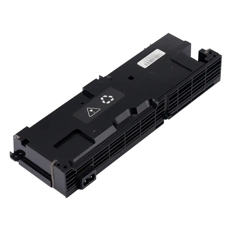 PlayStation 4 ADP-240AR 5-pin internal power supply shown from multiple angles, including its casing, ventilation grille and AC power inlet. - THARAA STORE