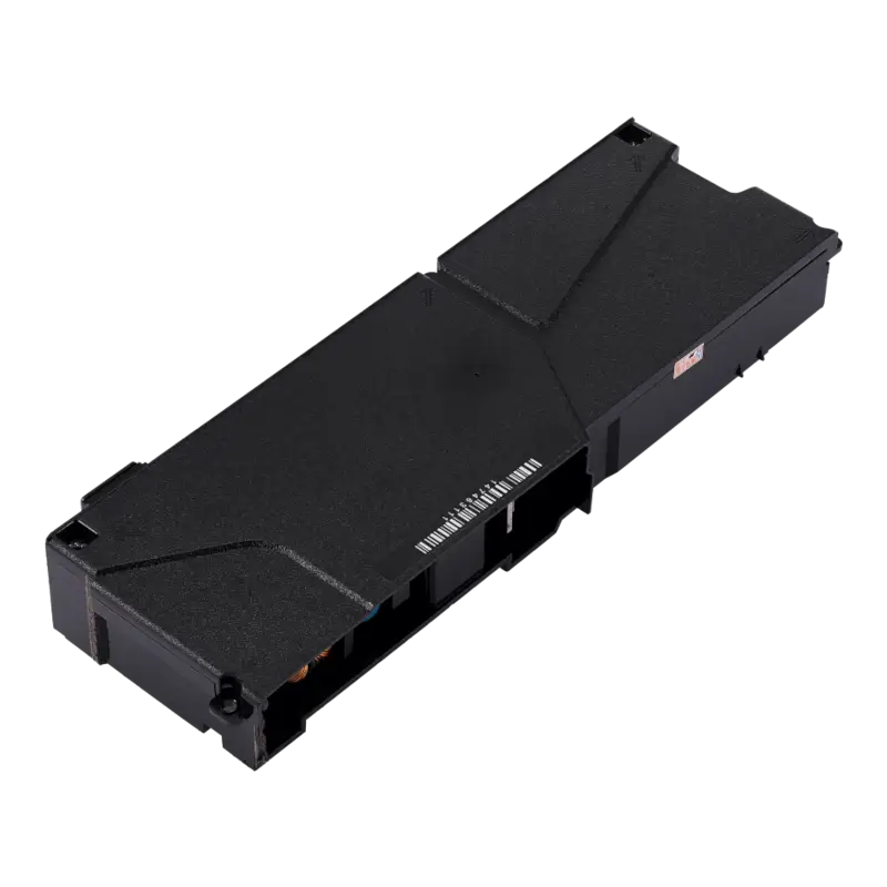 PlayStation 4 ADP-240AR 5-pin internal power supply shown from multiple angles, including its casing, ventilation grille and AC power inlet. - THARAA STORE