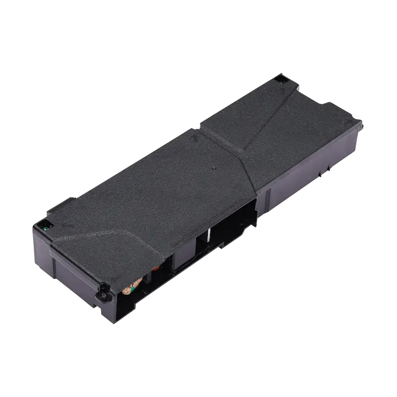 Sony PlayStation 4 ADP-240CR 4-pin power supply shown from multiple angles, including its casing, connector and model identification label - THARAA STORE