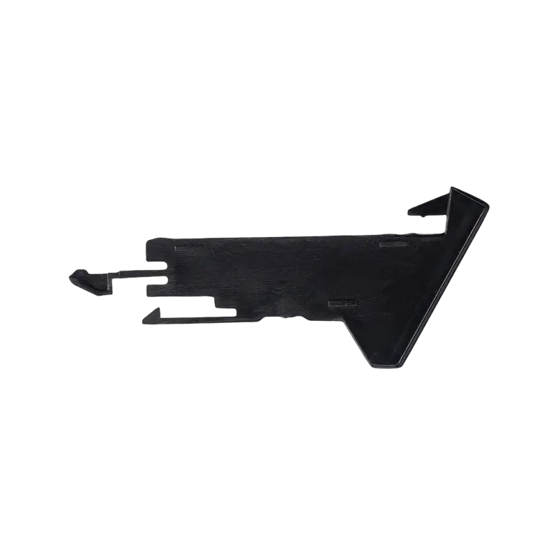 Black plastic eject and power button clip for PlayStation 4 CUH-1200, shown from three angles - THARAA STORE