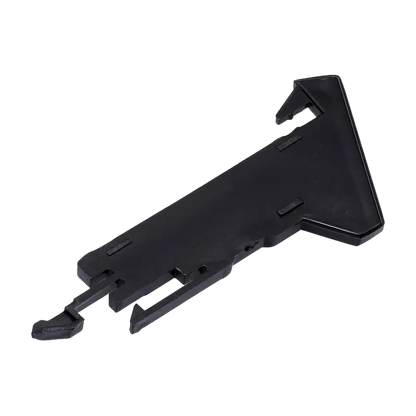 Black plastic eject and power button clip for PlayStation 4 CUH-1200, shown from three angles - THARAA STORE