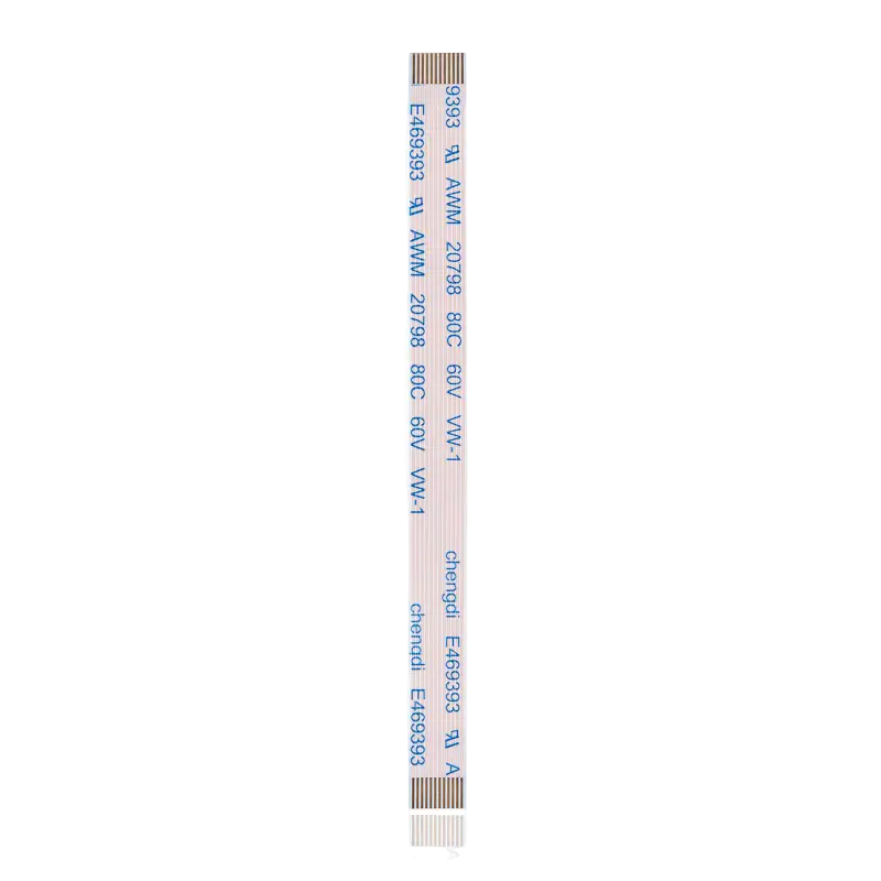 12-pin PS4 DualShock 4 charging port ribbon flex cable with flat white cable and blue reinforced connector ends, shown from multiple sides - THARAA STORE
