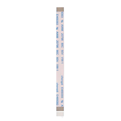12-pin PS4 DualShock 4 charging port ribbon flex cable with flat white cable and blue reinforced connector ends, shown from multiple sides - THARAA STORE