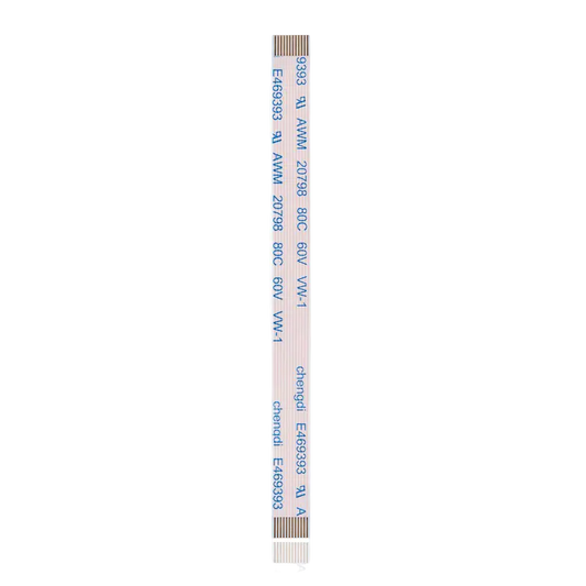 12-pin PS4 DualShock 4 charging port ribbon flex cable with flat white cable and blue reinforced connector ends, shown from multiple sides - THARAA STORE