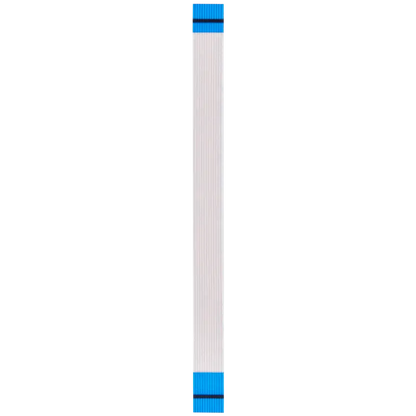 12-pin PS4 DualShock 4 charging port ribbon flex cable with flat white cable and blue reinforced connector ends, shown from multiple sides - THARAA STORE