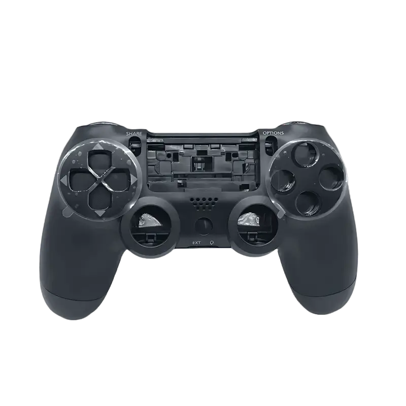Dark-colored PS4 DualShock 4 JDM-011 front housing shell with D-pad, action-button surrounds, and analog-stick openings - THARAA STORE
